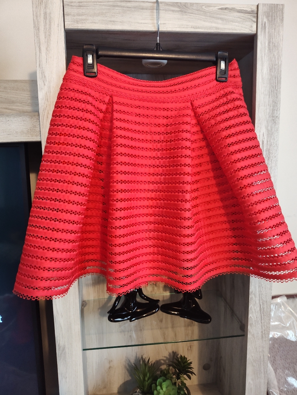 EXPRESS Skirt Adult Orange Size 4 High-Rise Circle A-Line Skirt - Women New